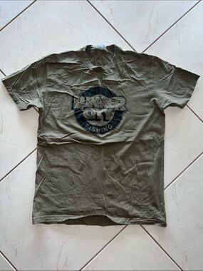 Fishing Logo Tee - Olive Green